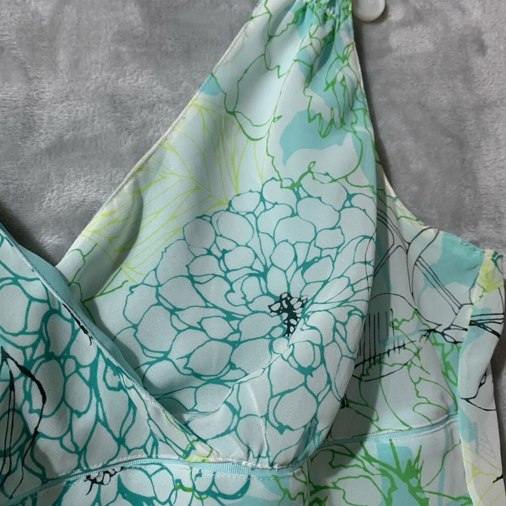 Nine & Co Y2K Babydoll Floral Tank Top So 14 Green Whimsigoth Fairy Grunge Flowy - Picture 5 of 11
